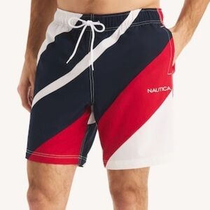 Nautica Men's  8" Striped Quick-Dry Swim Shorts, New with tag !